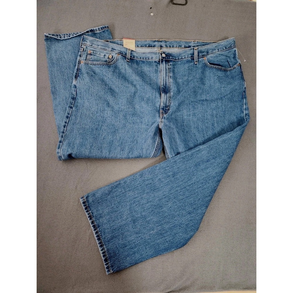 Levis 505 Jeans Men 52x29 Blue Straight Leg Zip Fly Denim Big & Tall Classic NEW